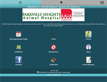 Tablet Screenshot of parkvilleheightsanimalhospital.com